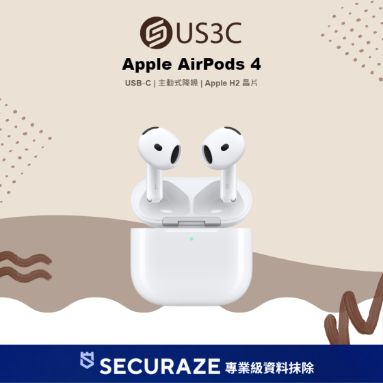 二手 Apple AirPods 第 4 代 藍牙耳機 主動式降噪款 USB-C — USD 智選嚴選