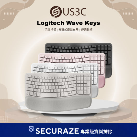 二手 Logitech 羅技 Wave Keys 人體工學鍵盤 無線鍵盤 — USD 智選嚴選